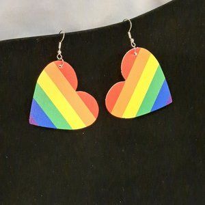 🙃6/$10 Rainbow Heart Earrings